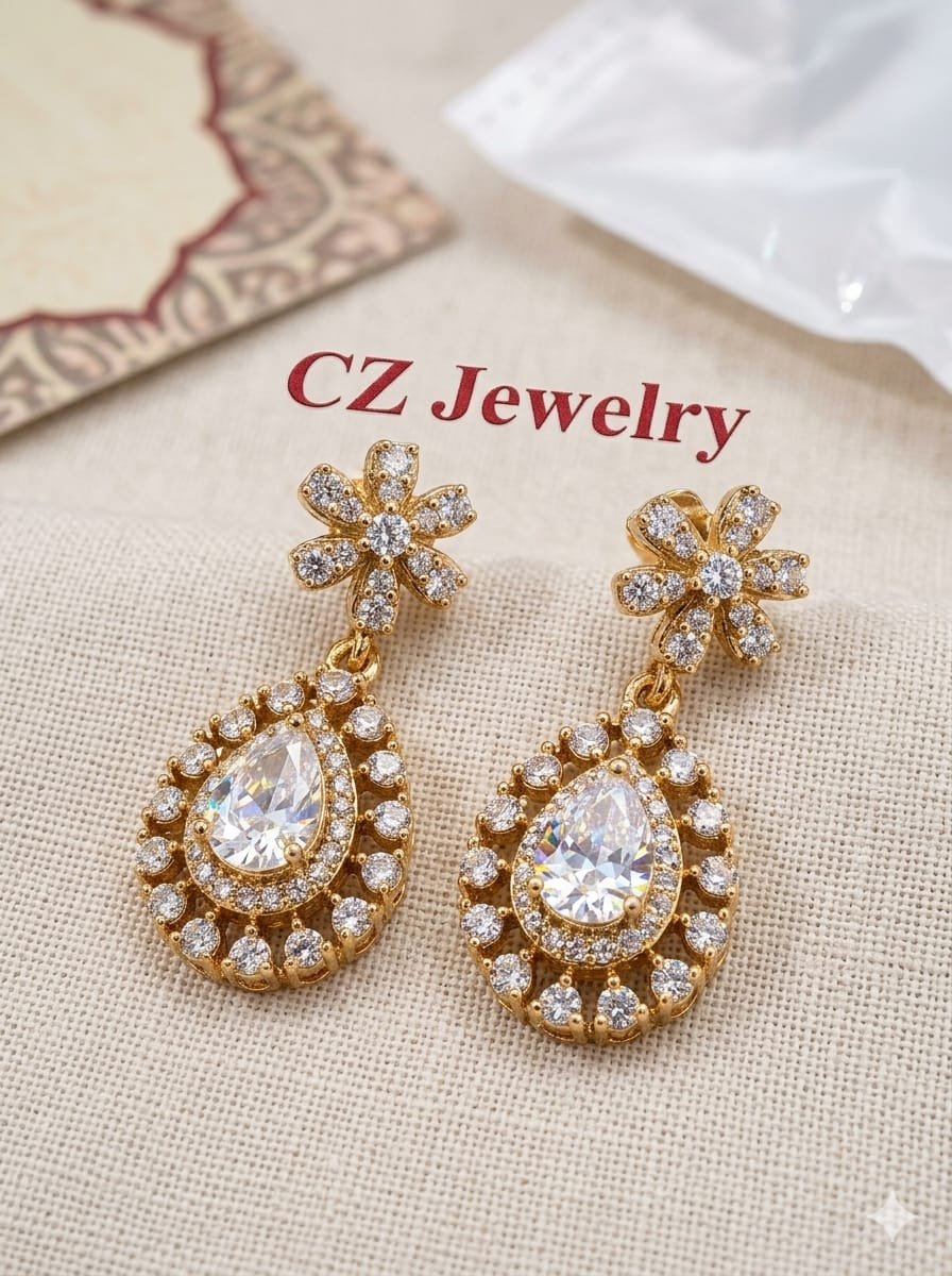 Dew Drop Round Cut Earrings