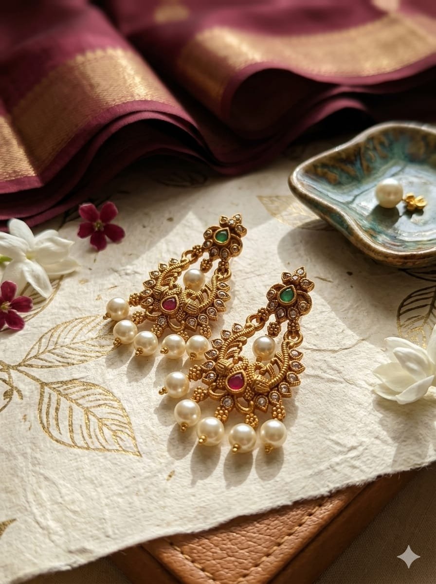 Jhumka Pearl Earrings