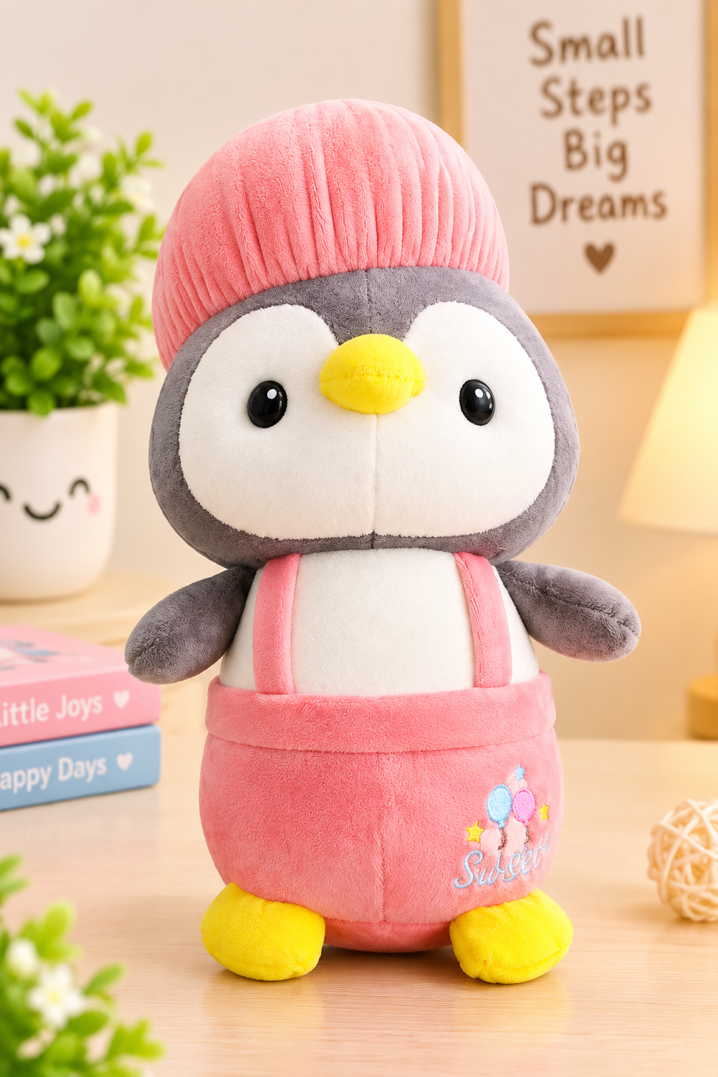 Peach Penguin Plush Soft toy