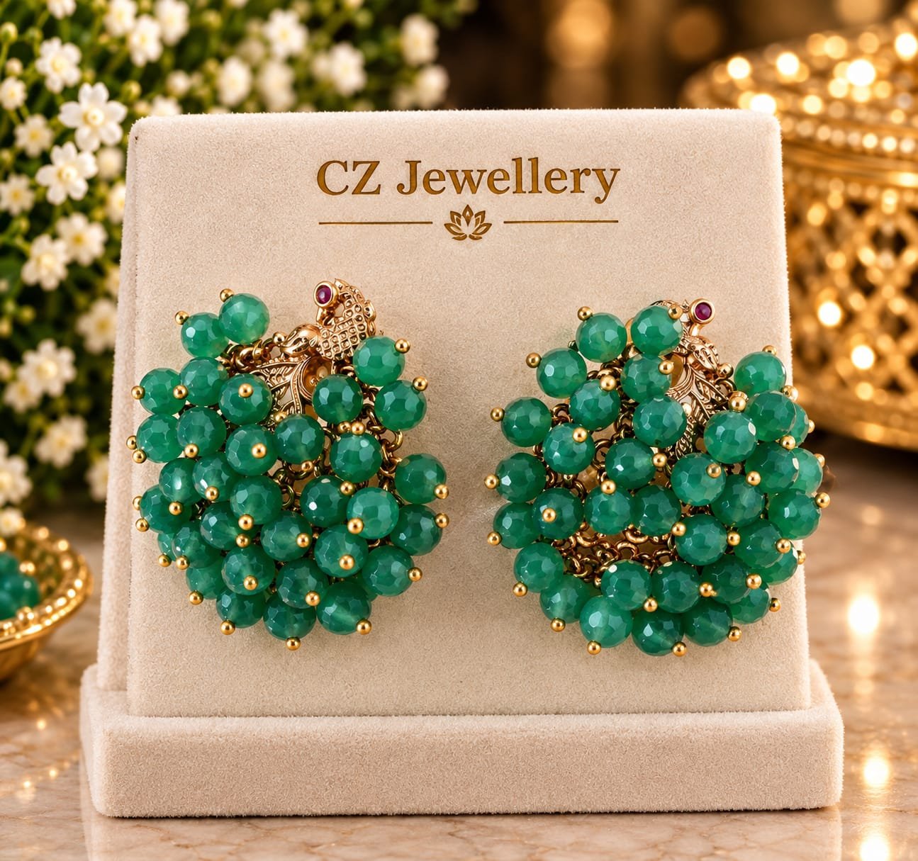 Peacock Green Earrings