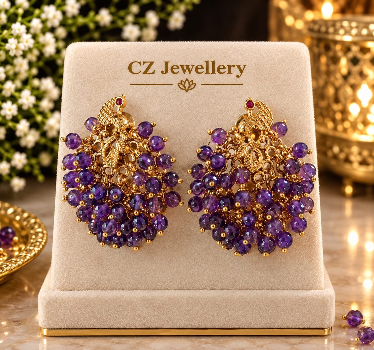 Peacock Violet Earrings
