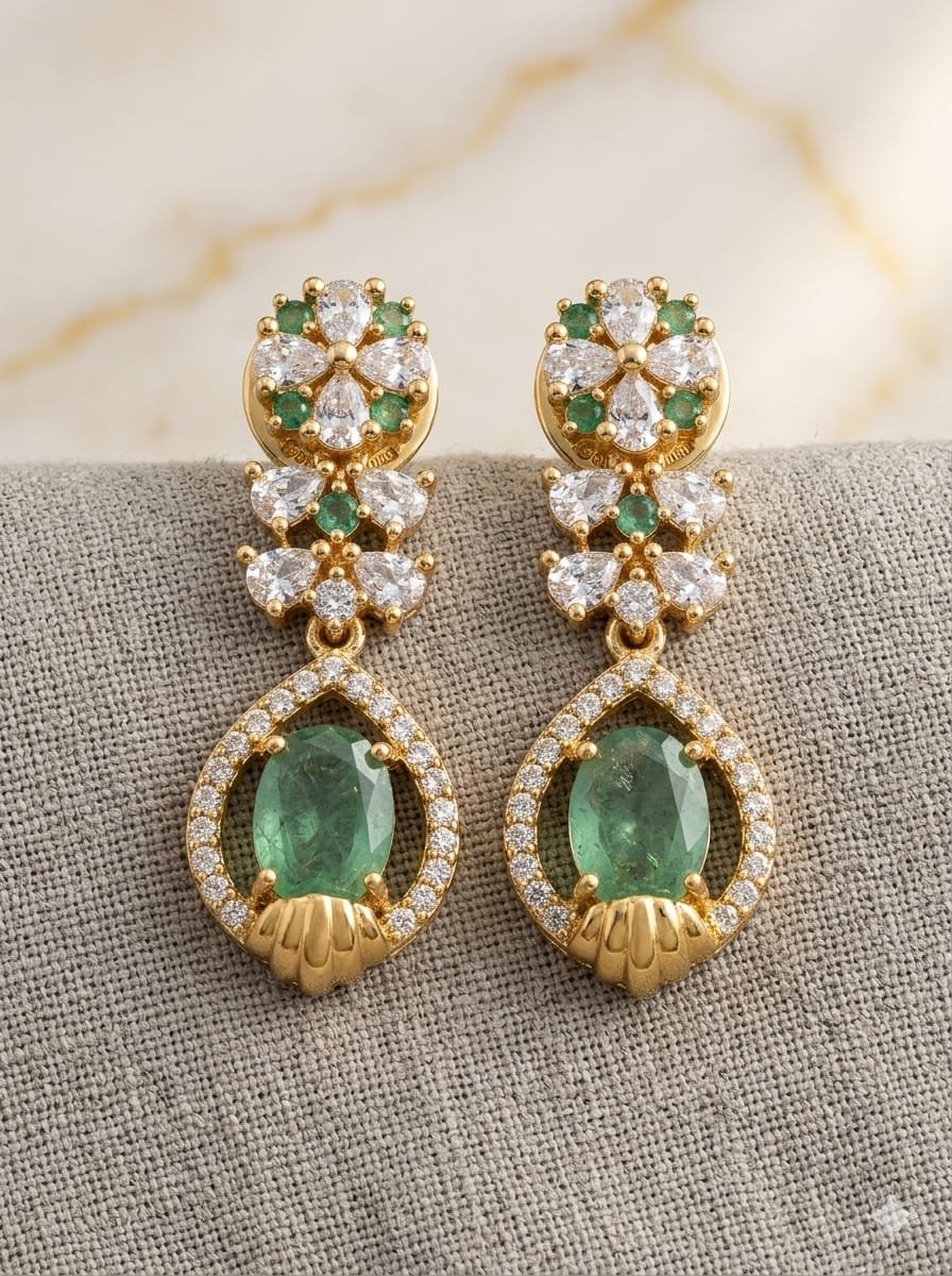 Green Bead Earrings