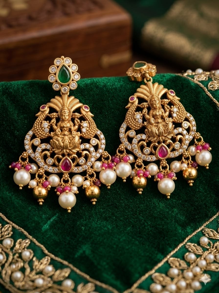 Heavy Lakshmi Devi Earrings
